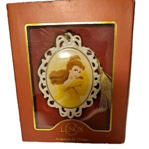 Lenox Disney Beauty & The Beast Belle Cameo Christmas Ornament NEW 4"